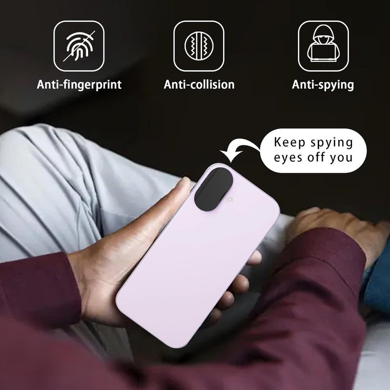 EYSOFT Privacy Lens Cover Compatible for iPhone 17 with Front Camera Cover,Protect Privacy and Security But Not Affect Facial Recognition（2Pack） Black - Image 3